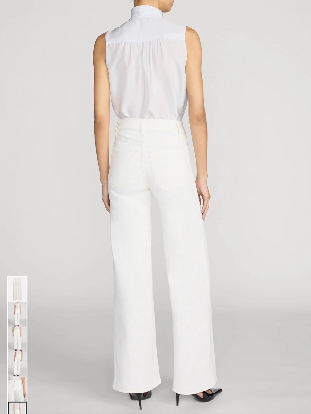 Frame - Le Slim Palazzo Modernist Pocket White Jeans - Picture 3 of 6